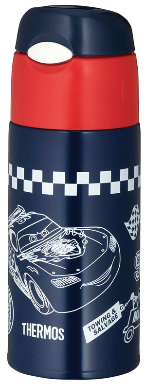 Thermos 400ml Vacuum Insulated Straw Bottle Cars Navy Red Cold Storage - FHL - 402FDS NV - R