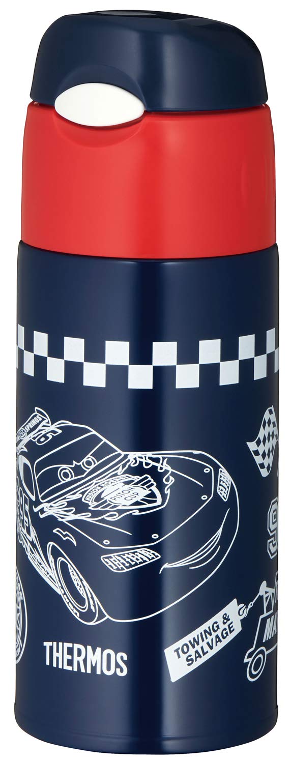 Thermos 400ml Vacuum Insulated Straw Bottle Cars Navy Red Cold Storage - FHL - 402FDS NV - R