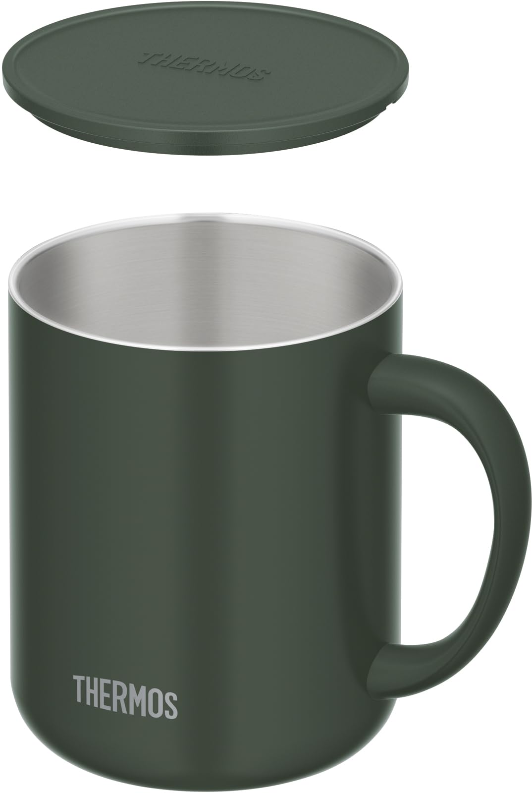 Thermos 450ml Dark Green Vacuum Insulated Mug with Lid - JDG - 452C DG Exclusive