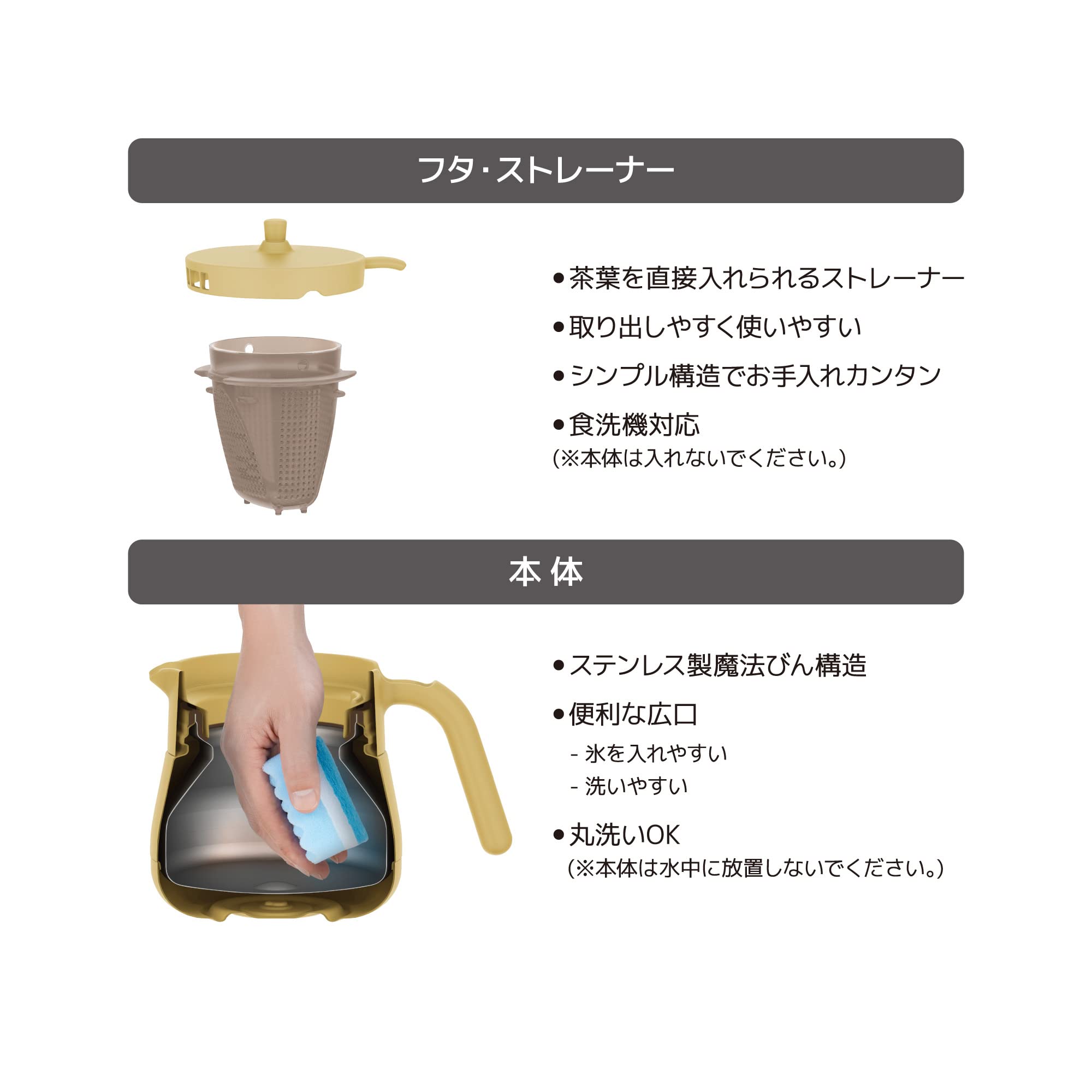 Thermos 450Ml Vacuum Insulated Teapot With Strainer Beige - Tte - 450