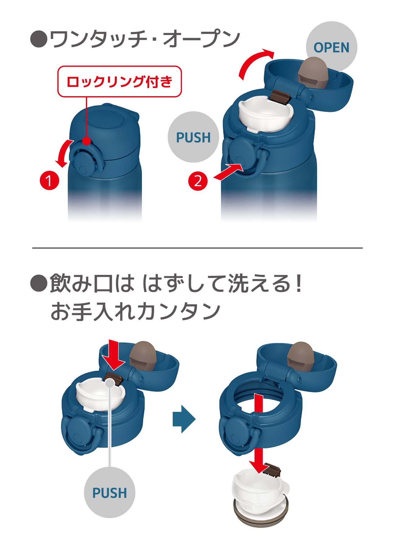 Thermos 500ml Blue Gradient Stainless Steel Water Bottle - Vacuum Insulated Lightweight Easy Clean