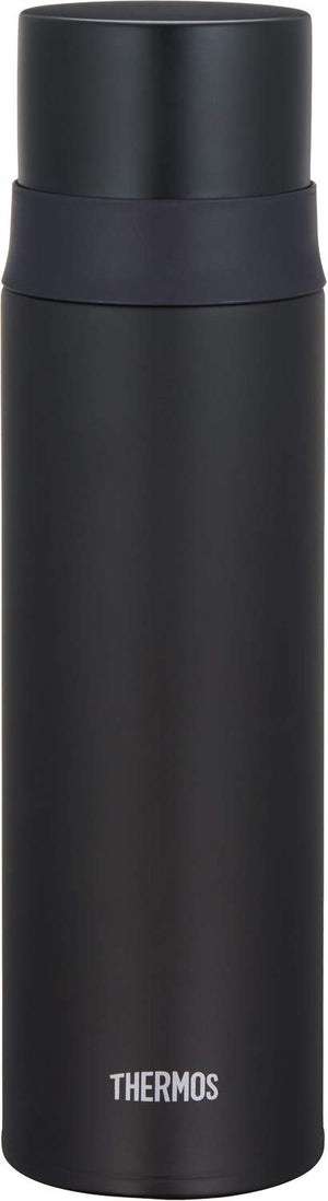 Thermos 500ml Matte Black Slim Stainless Steel Water Bottle FFM - 501