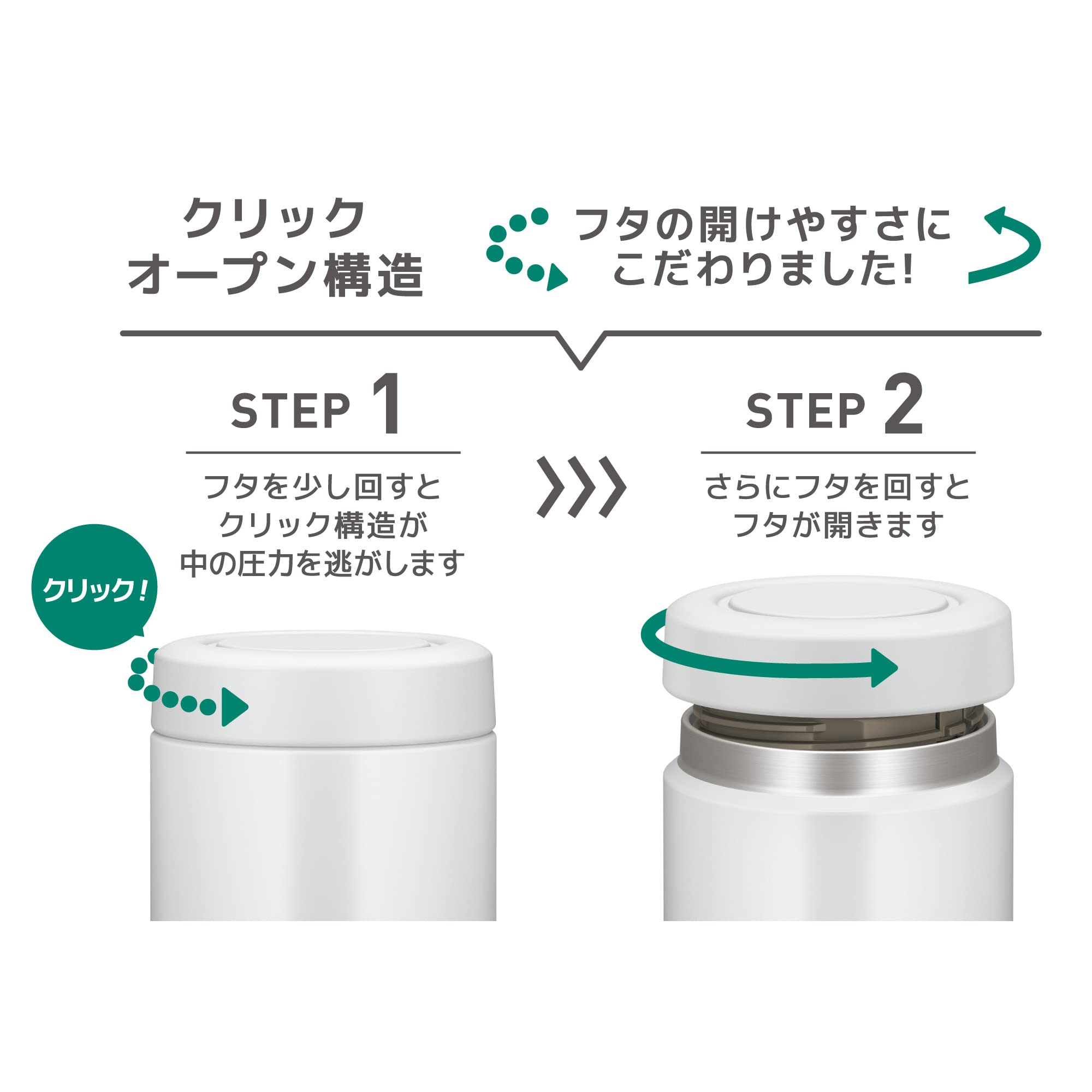 Thermos 500ml Vacuum Insulated Soup Jar White Gray Standard Model Hot/Cold Easy Clean Round Mouth JBR - 501 WHGY