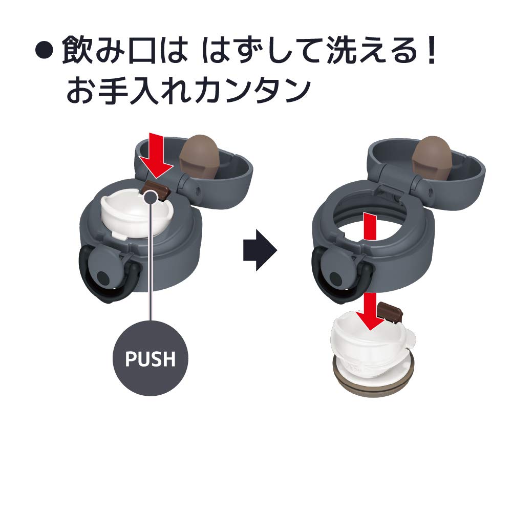 Thermos 500Ml Vacuum Insulated Water Bottle Mug - Matte Gray Jnr - 501Ltd Mtgy (Japan)