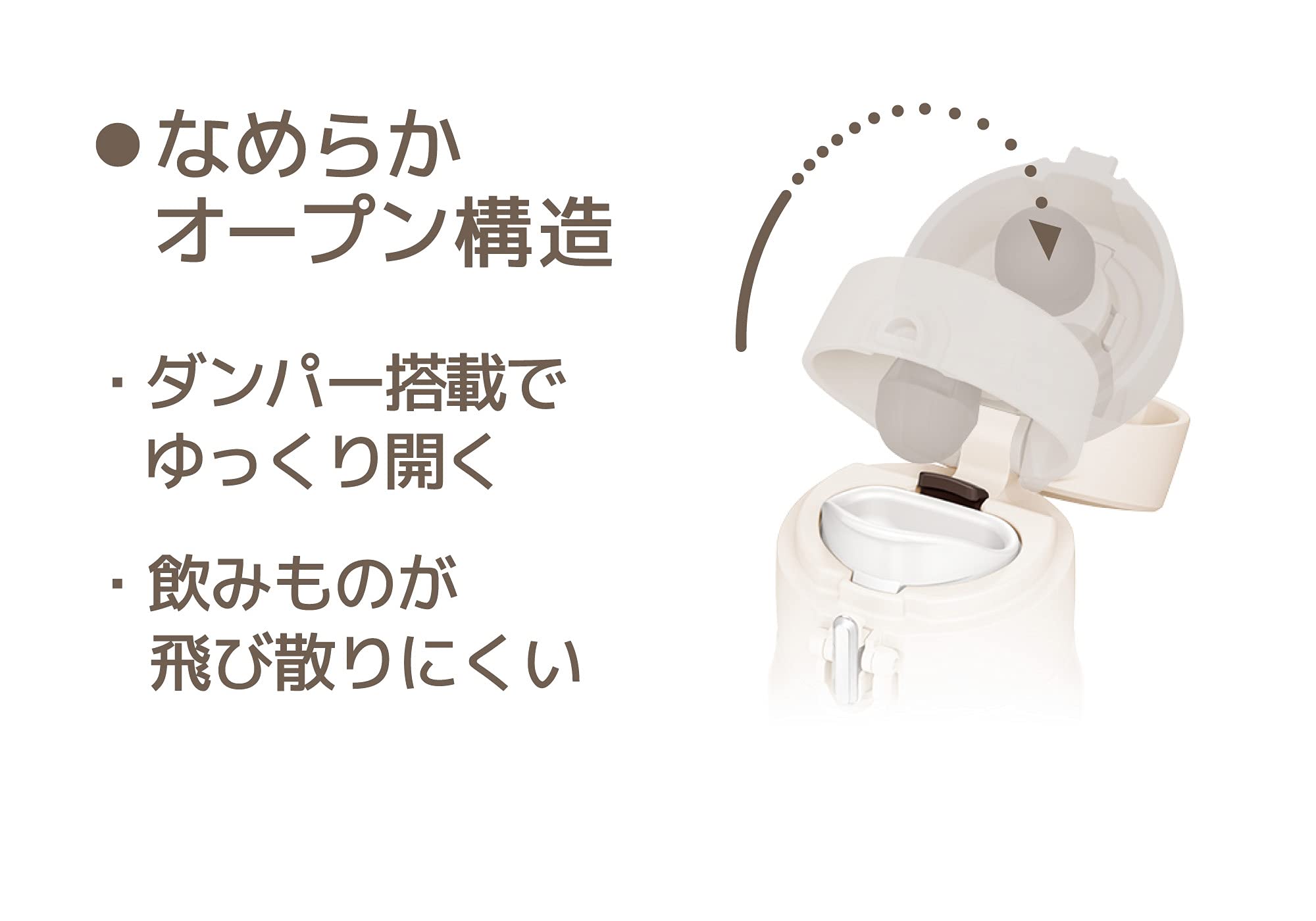 Thermos 500ml Vacuum Insulated White Beige Water Bottle Portable Mug - Joh - 500 Wbe