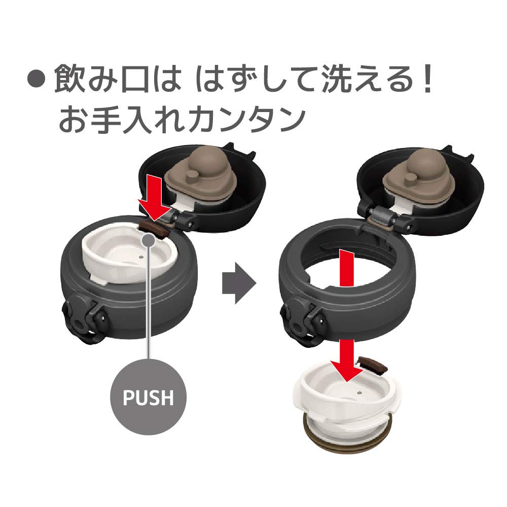 Thermos 600ml Pearl Black Vacuum Insulated Water Bottle Mobile Mug JNL - 604 PBK