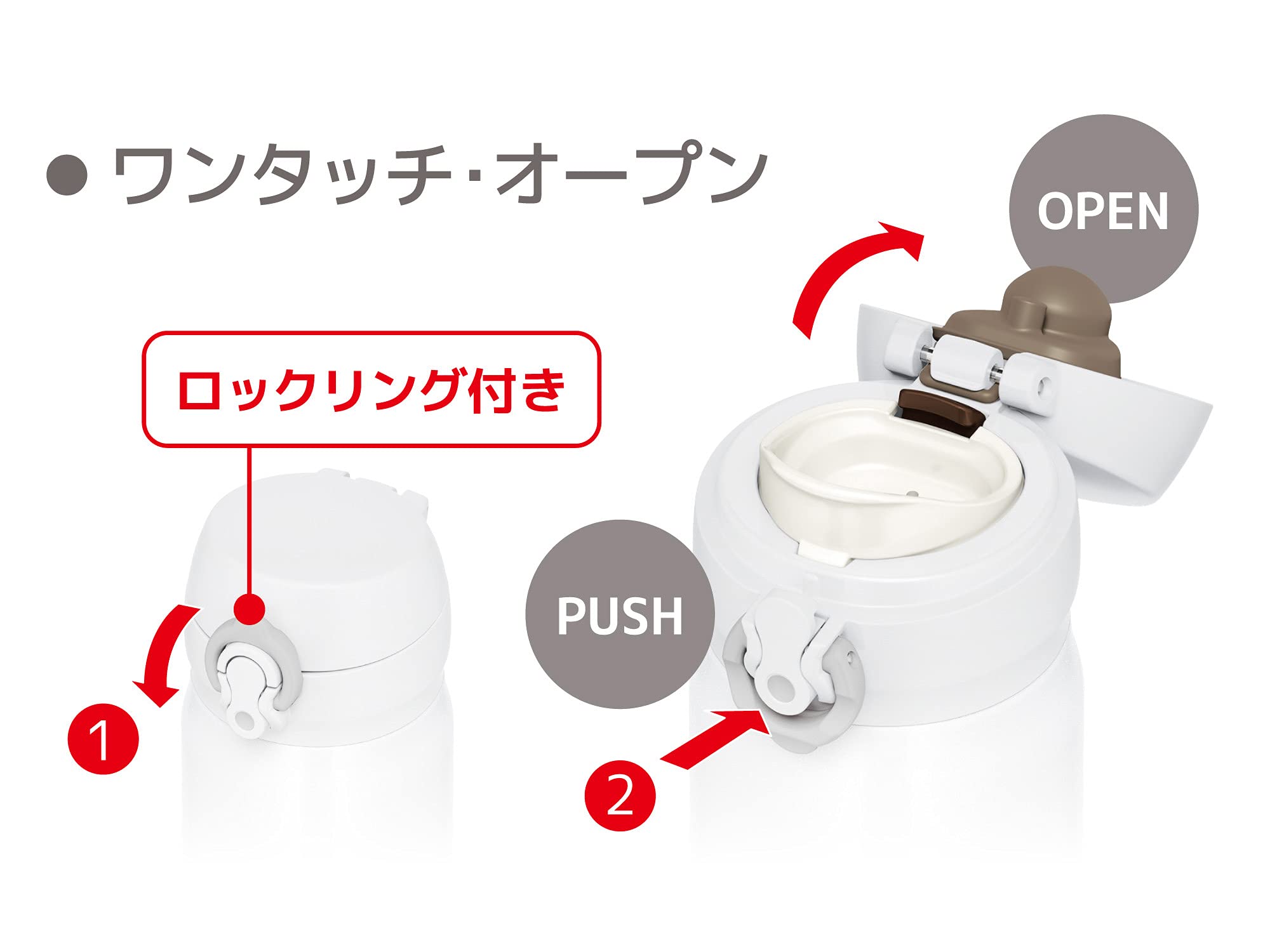 Thermos 600ml Vacuum Insulated Portable Water Bottle in White Gray Jnl - 605 Whgy