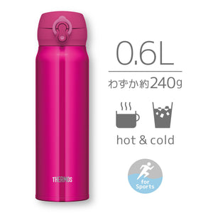 Thermos 600Ml Vacuum Insulated Water Bottle Portable Mug in Rose Red Jnl - 605 Rr