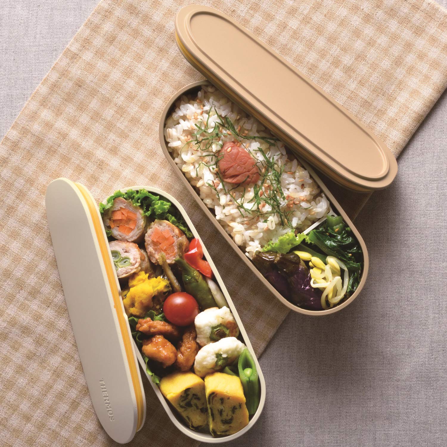 Thermos Beige 2 - Tier Lunch Box Fresh 600ml Model Djt - 600W BE