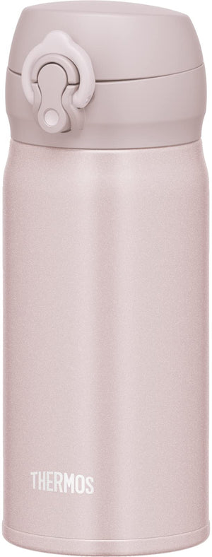 Thermos Beige Pink Stainless Steel Water Bottle Vacuum Insulated 0.35L Mug with Removable Spout Lightweight Keeps Hot/Cold JNL - 355 BEP
