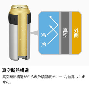 Thermos Cool 500ml Can Holder in Silver JCB - 500 SL