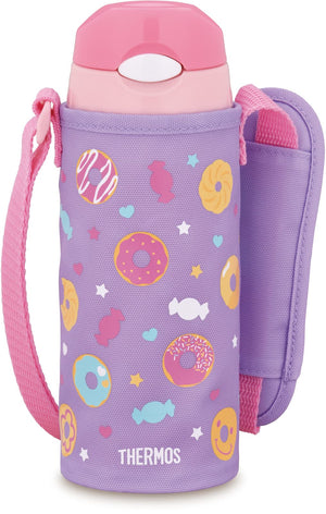 Thermos FHL - 403F PL - P 400ml Purple Pink Vacuum Insulated Straw Water Bottle for Children For School Cold Storage Only