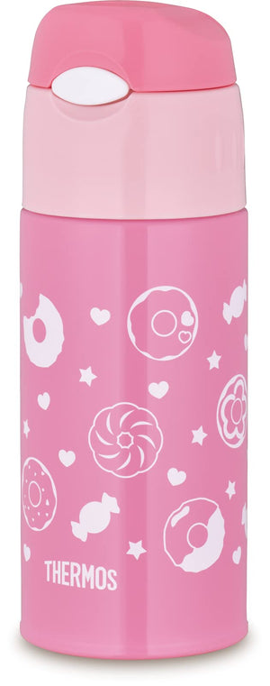 Thermos FHL - 403F PL - P 400ml Purple Pink Vacuum Insulated Straw Water Bottle for Children For School Cold Storage Only