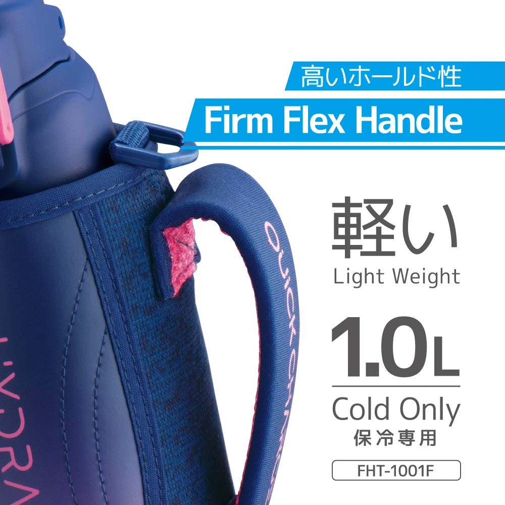 Thermos FHT - 1001F 1L Navy Pink Vacuum Insulated Cold Only Sports Bottle