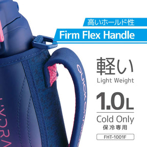 Thermos FHT - 1001F 1L Navy Pink Vacuum Insulated Cold Only Sports Bottle
