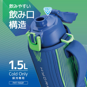 Thermos Fht - 1502F 1.5L Blue Green Cold Storage Vacuum Insulated Sports Bottle
