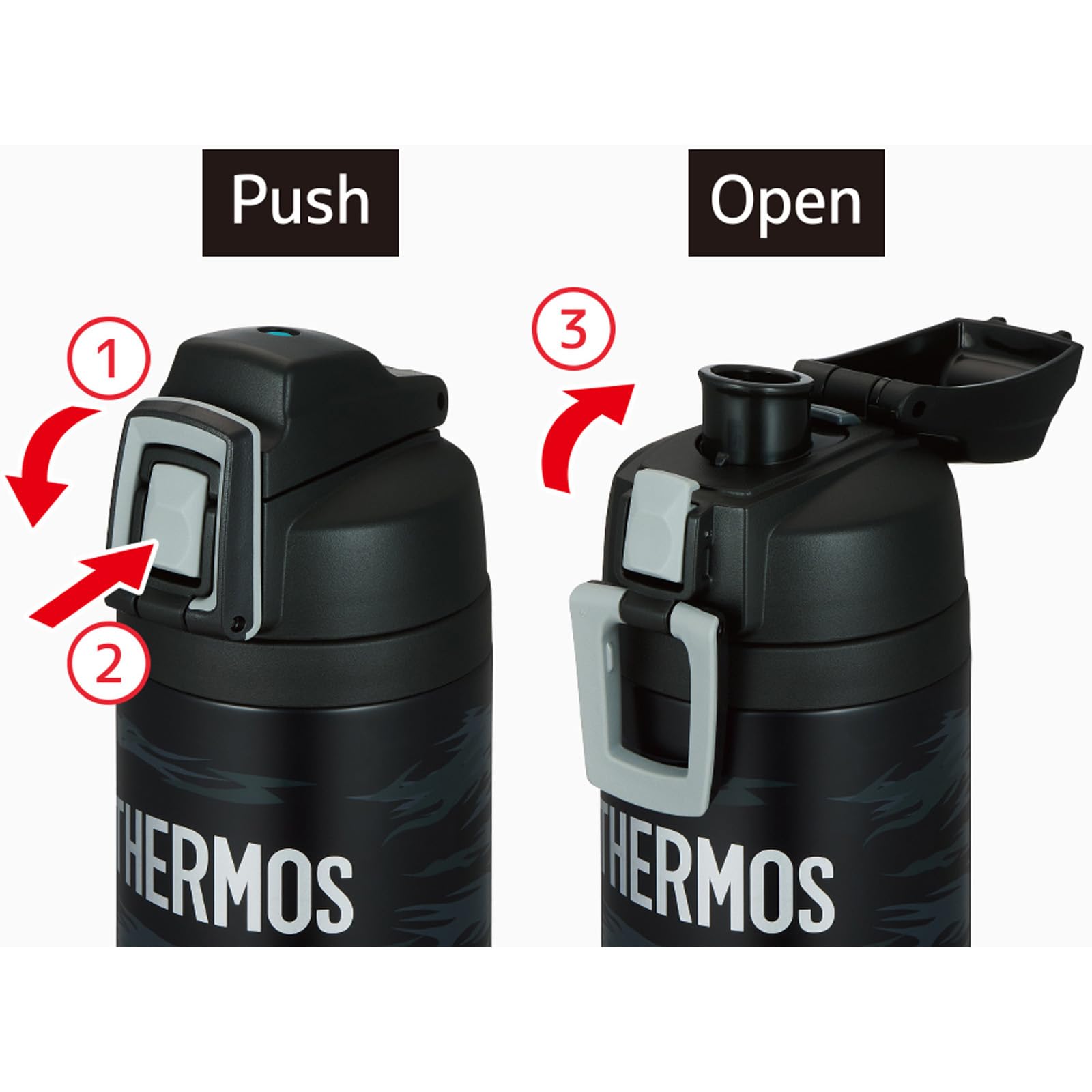 Thermos Fji - 1001 Bkgy Vacuum Insulated 1L Water Bottle for Cold Storage Black Gray