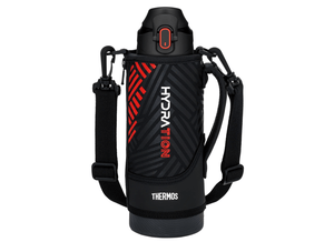 Thermos FJS - 1000F BKOR Insulated Sports Bottle, 33.8 oz (1 L), Black Orange