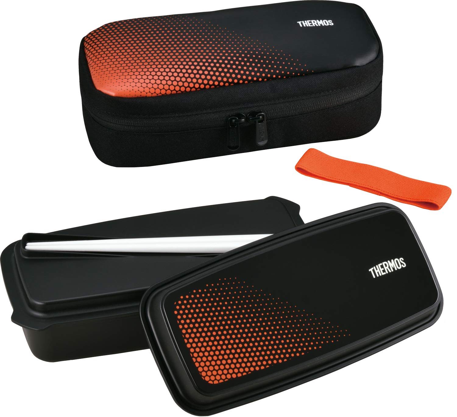 Thermos Fresh 600ml Lunch Box in Black Orange - Djo - 600 Bkor