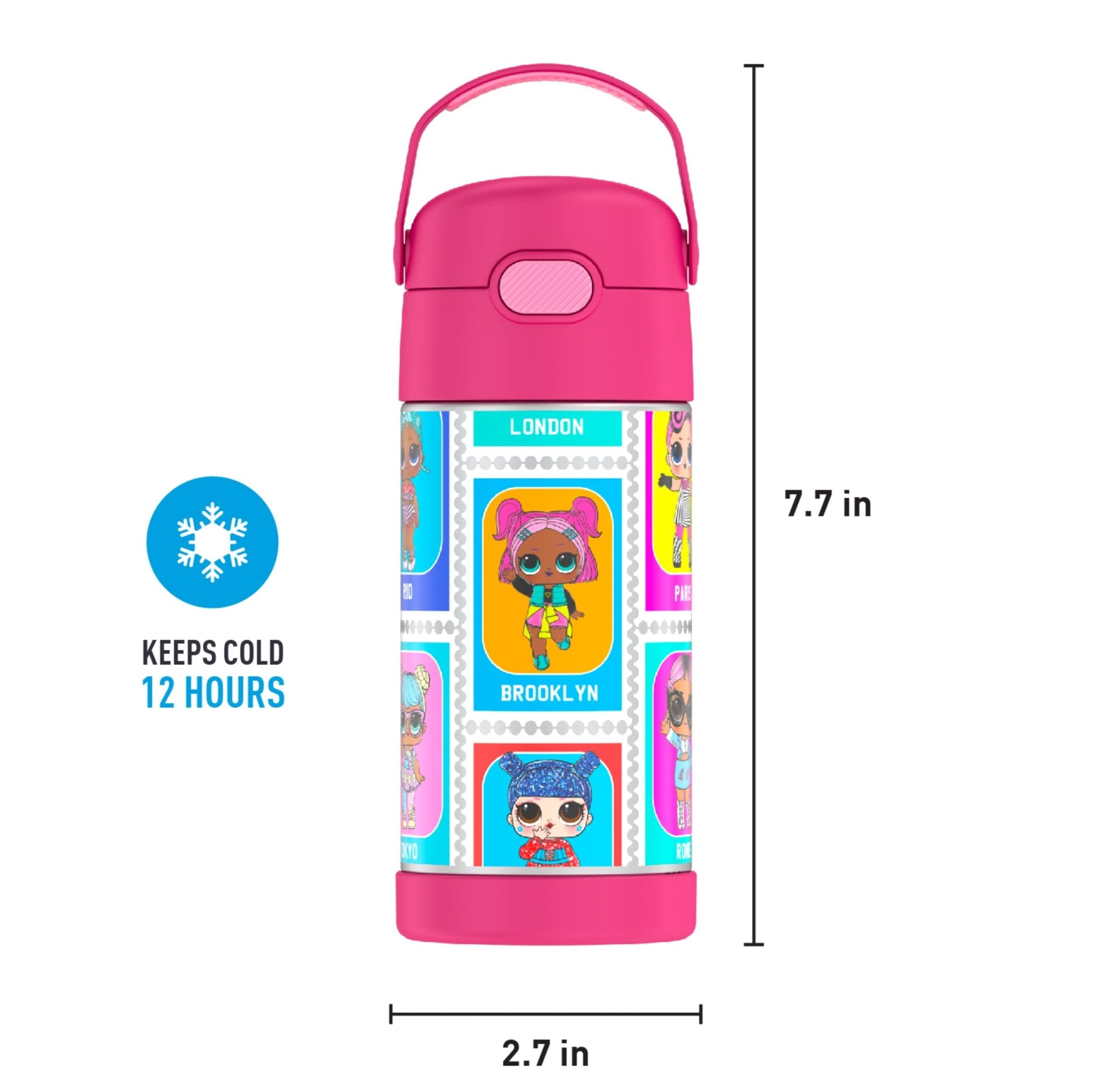 Thermos Funtainer 12Oz Kids Lol Surprise Stainless Steel Insulated Straw Bottle