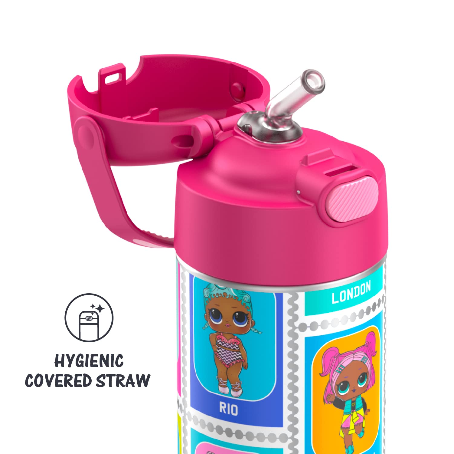Thermos Funtainer 12Oz Kids Lol Surprise Stainless Steel Insulated Straw Bottle