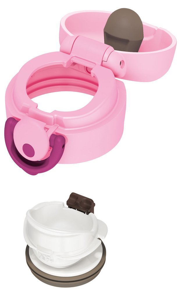 Thermos Japan 500Ml Light Pink Vacuum Insulated Water Bottle One Touch Open Mug Jnr - 500 Lp