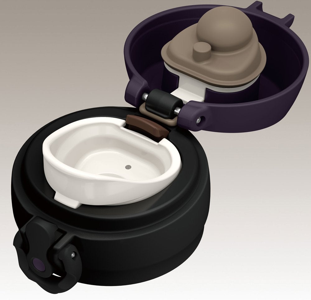 Thermos Japan Vacuum Insulated Water Bottle Mobile Mug One Touch Open 350Ml All Black Jnl - 352 Alb