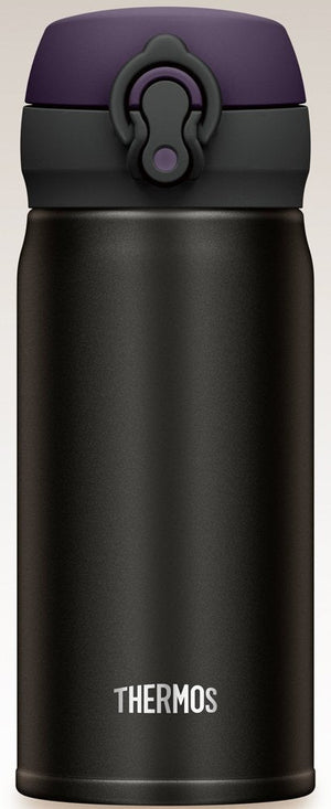 Thermos Japan Vacuum Insulated Water Bottle Mobile Mug One Touch Open 350Ml All Black Jnl - 352 Alb