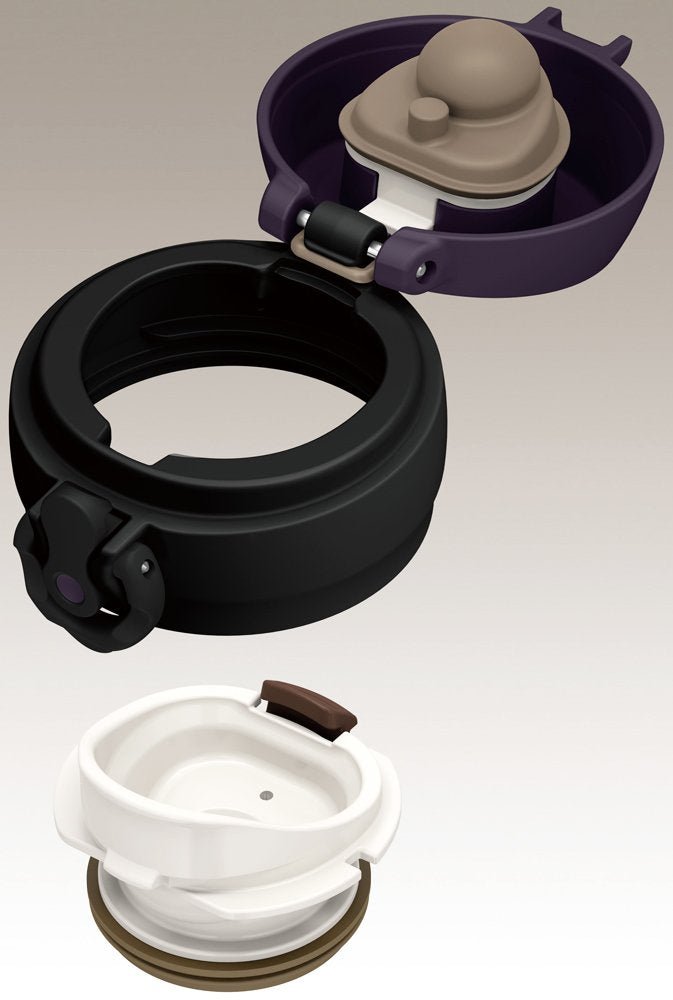 Thermos Japan Vacuum Insulated Water Bottle Mobile Mug One Touch Open 350Ml All Black Jnl - 352 Alb