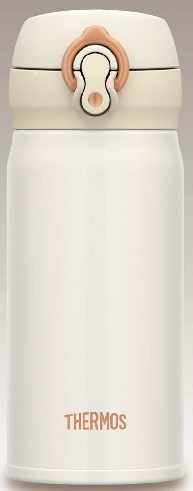 Thermos Japan Vacuum Insulated Water Bottle Mobile Mug [One Touch Open] 350Ml Pearl White Jnl - 352 Prw