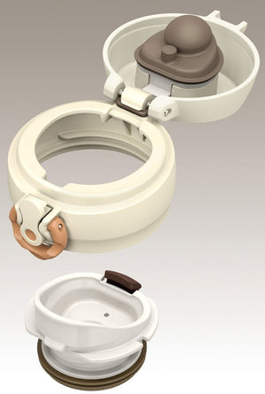 Thermos Japan Vacuum Insulated Water Bottle Mobile Mug [One Touch Open] 350Ml Pearl White Jnl - 352 Prw