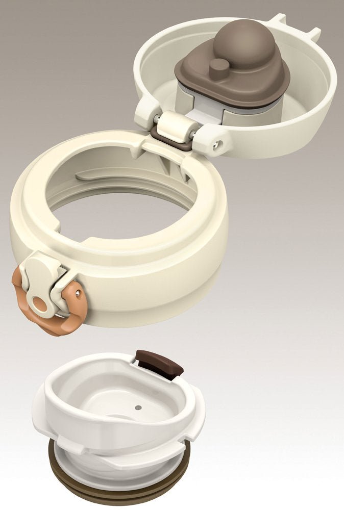 Thermos Japan Vacuum Insulated Water Bottle Mobile Mug [One Touch Open] 350Ml Pearl White Jnl - 352 Prw