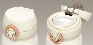 Thermos Japan Vacuum Insulated Water Bottle Mobile Mug [One Touch Open] 350Ml Pearl White Jnl - 352 Prw
