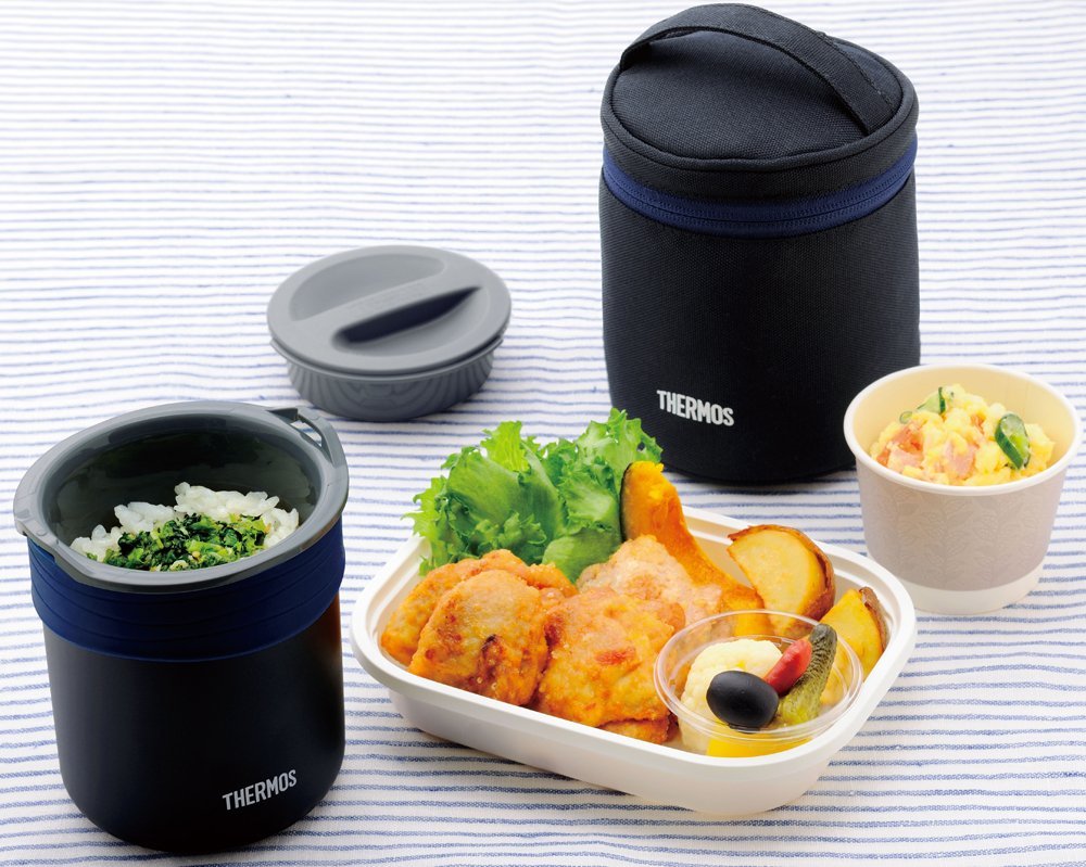 Thermos Jbp - 360 0.8L Insulated Rice Container Black Japan