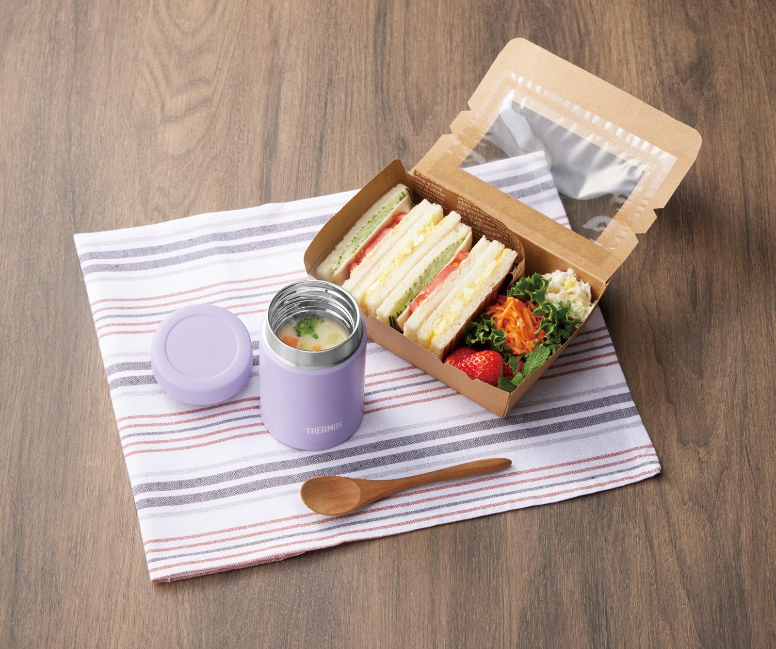 Thermos JBZ - 201 Compact Vacuum Insulated Soup Jar 200ml Easy Clean Hot/Cold Purple