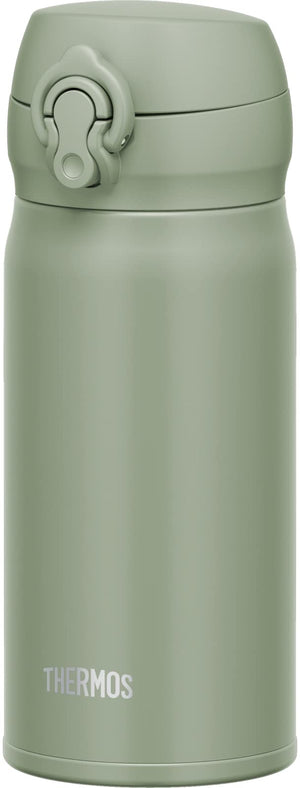 Thermos JNL - 356 SMKKI Stainless Steel Water Bottle Insulated 350ml Mug Lightweight One - Touch Open Smoke Khaki