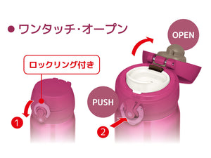 Thermos JNL - 505 Vacuum Insulated 500ml Portable Water Bottle Rose Red