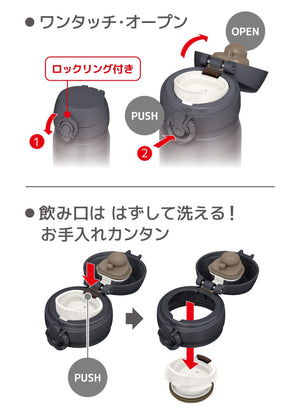 Thermos JNL - 506 SMB Vacuum Insulated Stainless Steel Water Bottle 500ml - Smoke Black