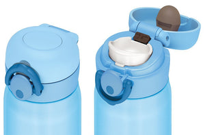 Thermos Jnr - 500 Light Blue Vacuum Insulated Water Bottle 500Ml [One Touch Open] Japan