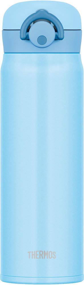 Thermos Jnr - 500 Light Blue Vacuum Insulated Water Bottle 500Ml [One Touch Open] Japan