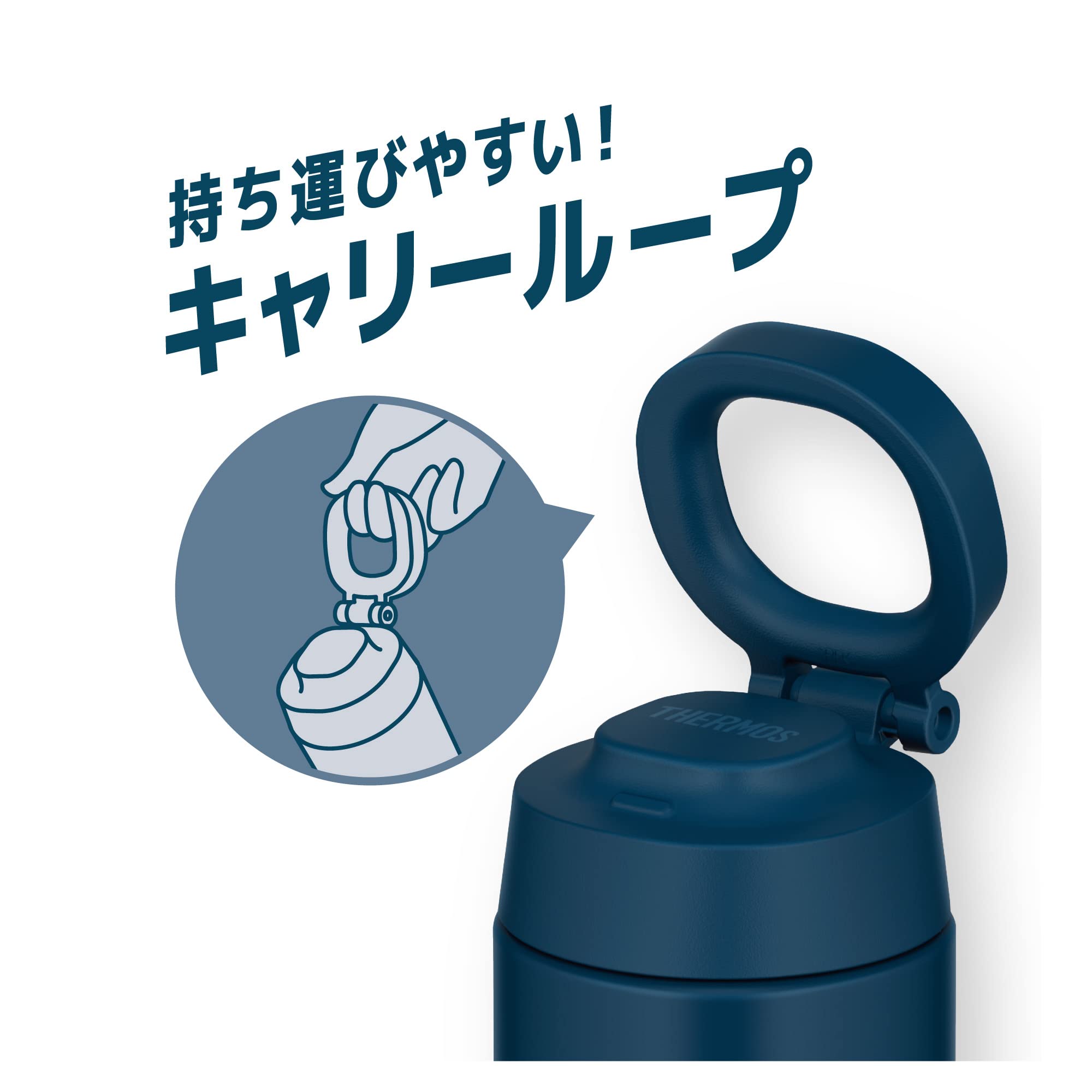 Thermos Joo - 380 Ibl 380ml Vacuum Insulated Portable Mug in Indigo Blue with Carry Loop