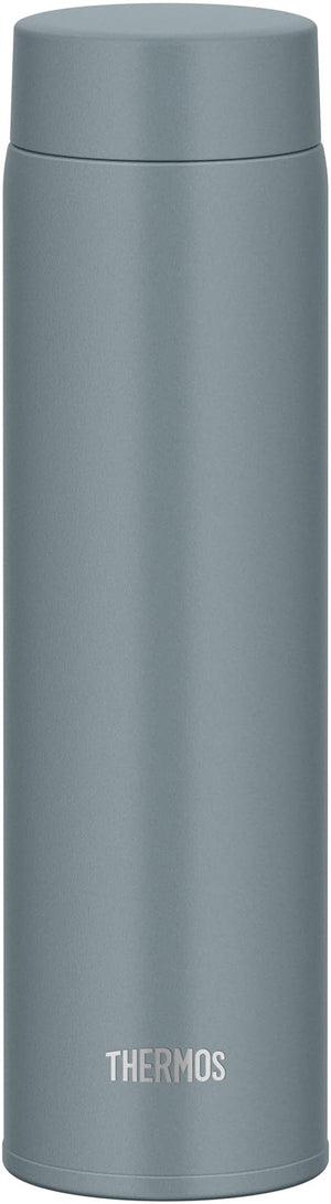 Thermos Joq - 600 Gyg Stainless Steel Water Bottle Vacuum Insulated Gray Green 600ml With Integrated Spout and Gasket Easy Clean & Dishwasher Safe