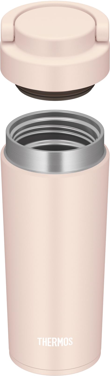 Thermos Jov - 420 Bep 420ml Vacuum Insulated Water Bottle Beige Pink with Carry Handle Dishwasher Safe Model