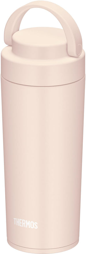 Thermos Jov - 420 Bep 420ml Vacuum Insulated Water Bottle Beige Pink with Carry Handle Dishwasher Safe Model