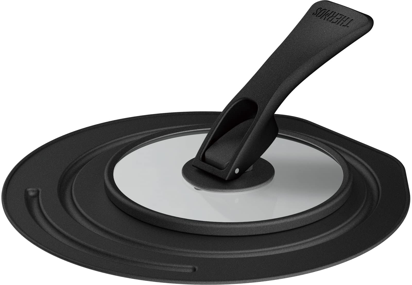 Thermos KLG - 001 BK Black Pot and Pan Lid with Folding Stand 18/20cm Compatible