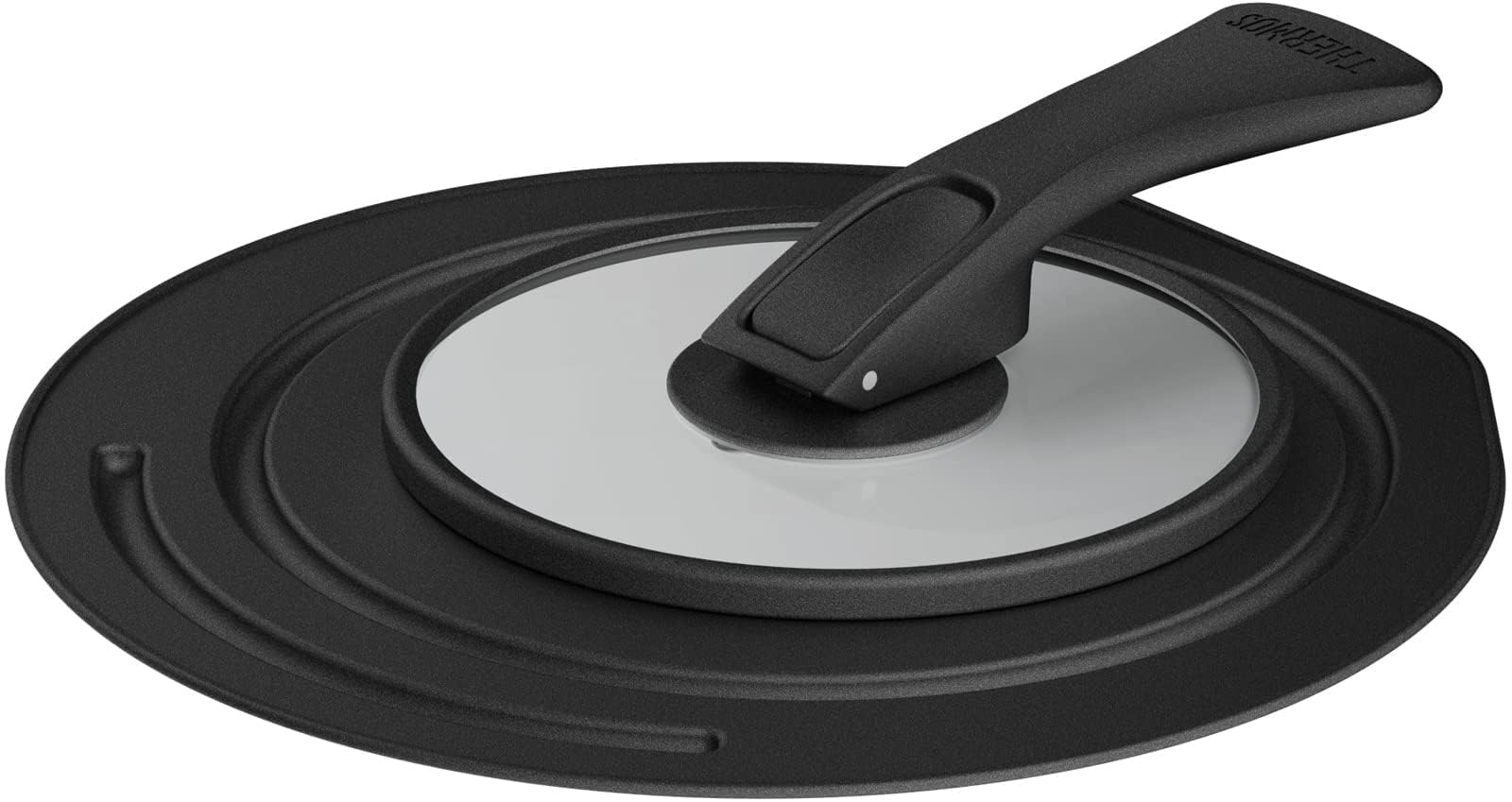 Thermos KLG - 001 BK Black Pot and Pan Lid with Folding Stand 18/20cm Compatible