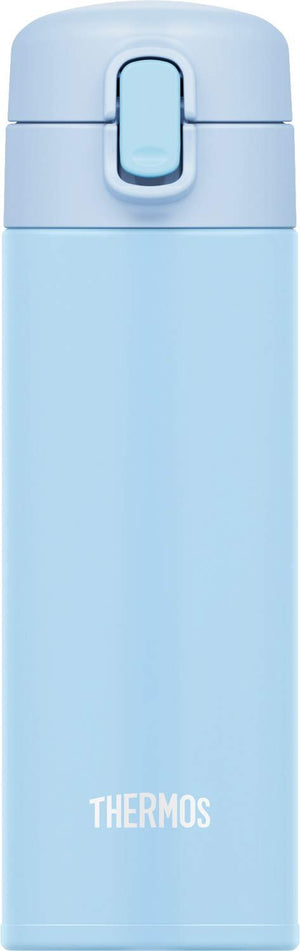 Thermos Light Blue 350ml Vacuum Insulated Straw Bottle for Cold Storage FJM - 350 LB