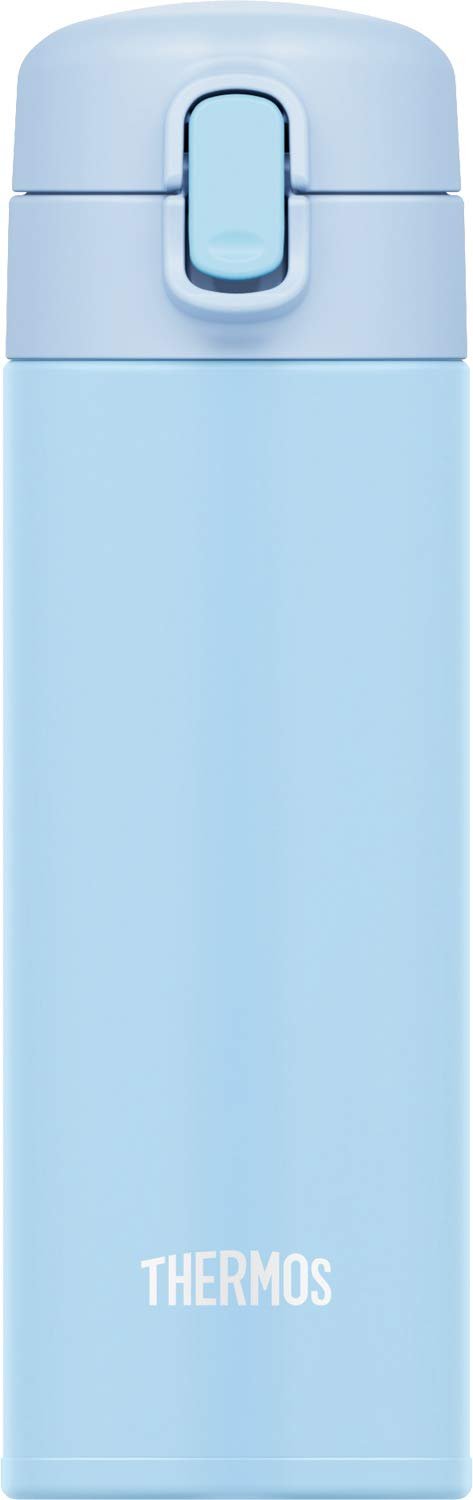 Thermos Light Blue 350ml Vacuum Insulated Straw Bottle for Cold Storage FJM - 350 LB