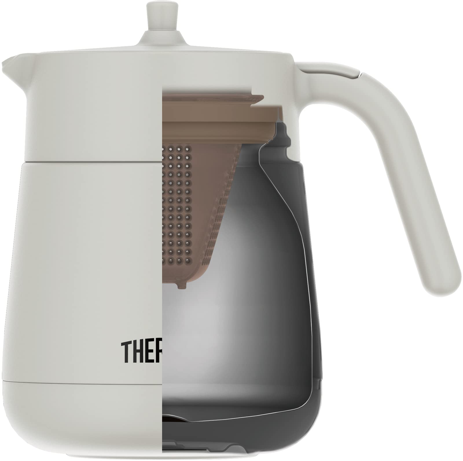 Thermos Light Gray 700ml Vacuum Insulated Teapot with Strainer TTE - 700 LGY