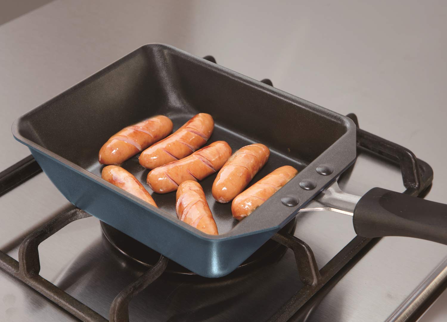 Thermos Lightweight 15x18.5cm Navy Deep Egg Frying Pan Durable Coating for Gas Stove - KFD - 015De NVY